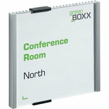 DURABLE OFFICE PRODUCTS Information Sign, Mountable, 6-1/8inx6-1/8in, Silver/BK DBL480223